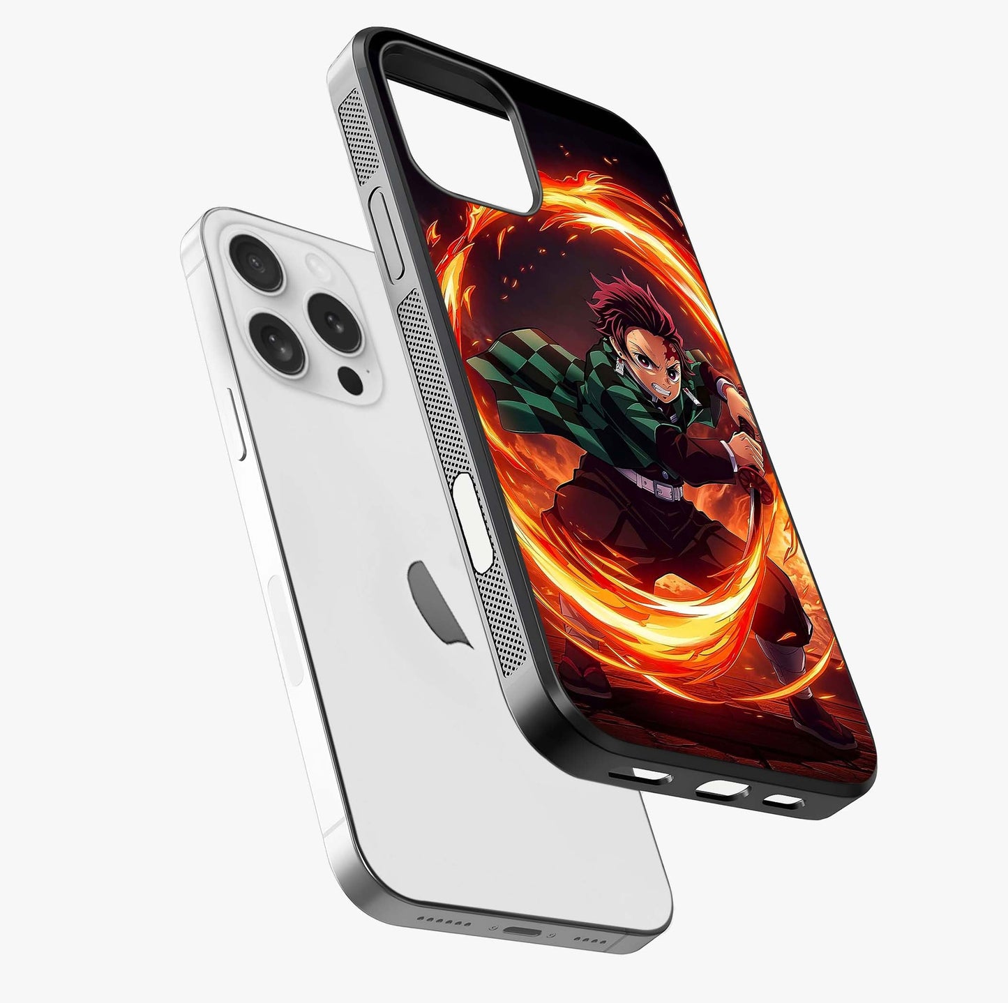 Blazing Sword Resolve Glass Case laid diagonally highlighting side profile, edges and glossy glass shine.