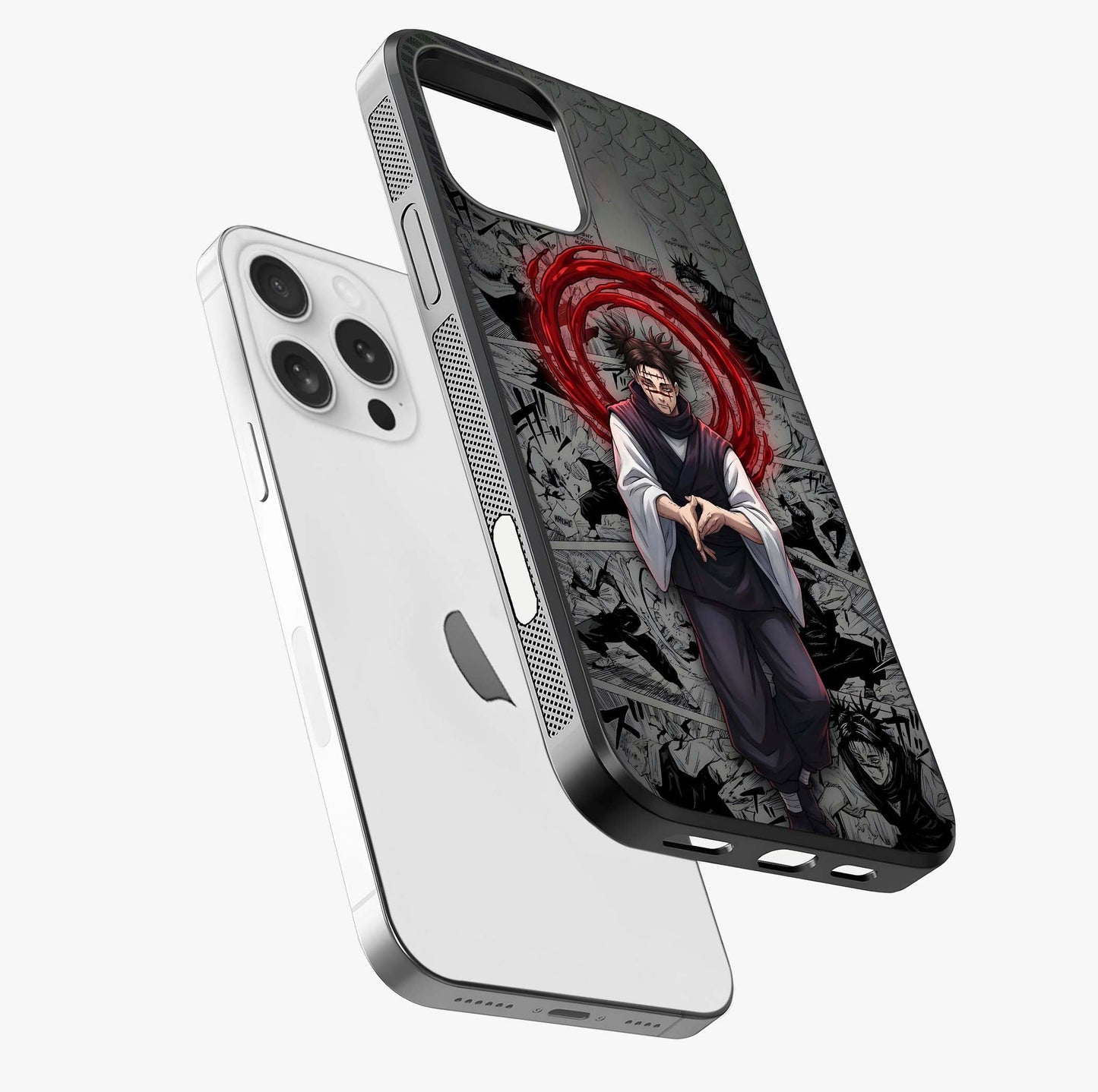 Cursed Ritual Ascension Glass Case laid diagonally highlighting side profile, edges and glossy glass shine.