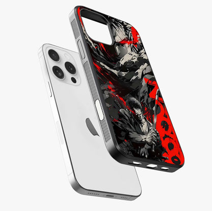 Demon Sword Resolve Glass Case laid diagonally highlighting side profile, edges and glossy glass shine.