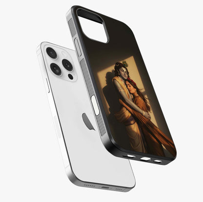 Divine Eternal Love Glass Case laid diagonally highlighting side profile, edges and glossy glass shine.