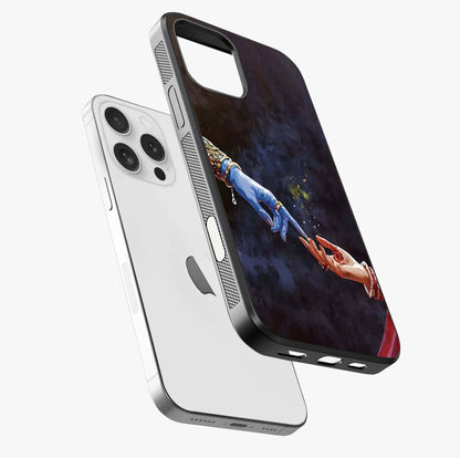 Divine Touch Eternal Glass Case laid diagonally highlighting side profile, edges and glossy glass shine.
