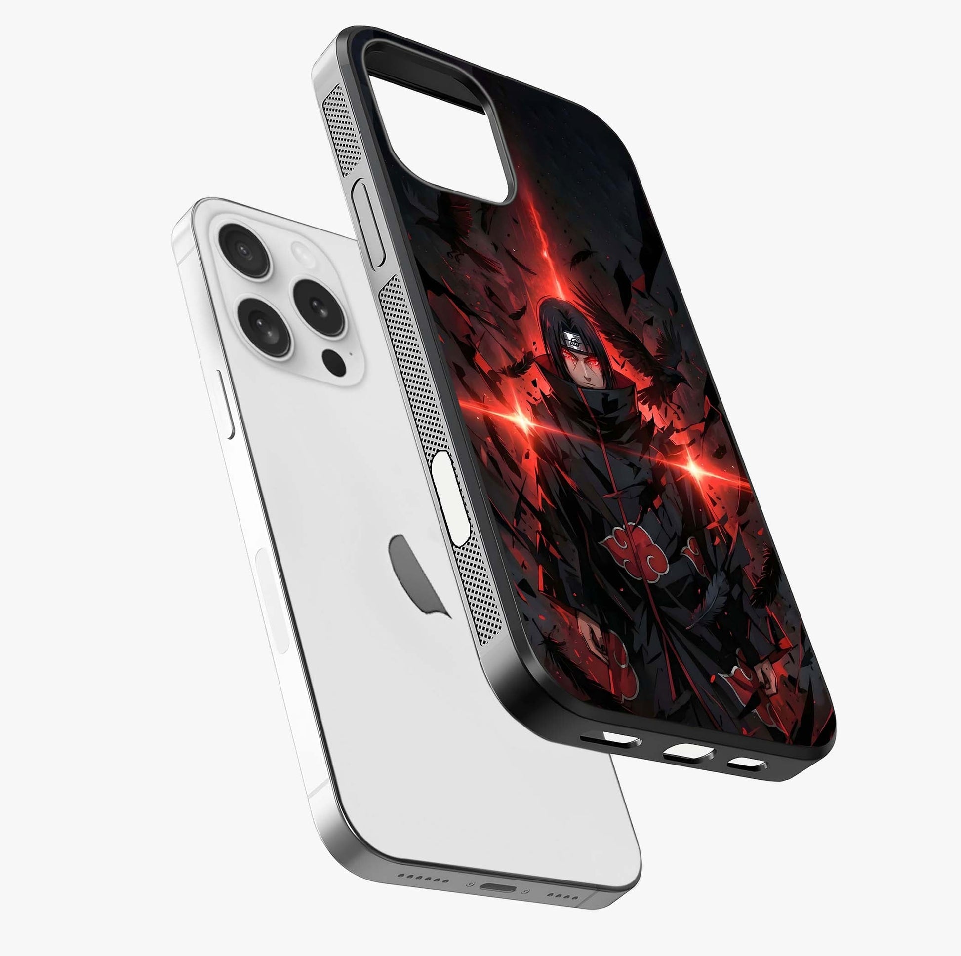 Focused Blade Discipline Glass Case laid diagonally highlighting side profile, edges and glossy glass shine.