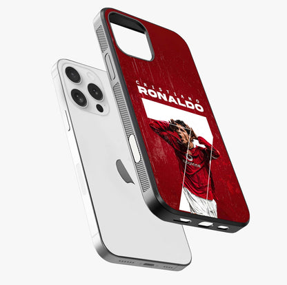 Goal Celebration Legacy Glass Case laid diagonally highlighting side profile, edges and glossy glass shine.