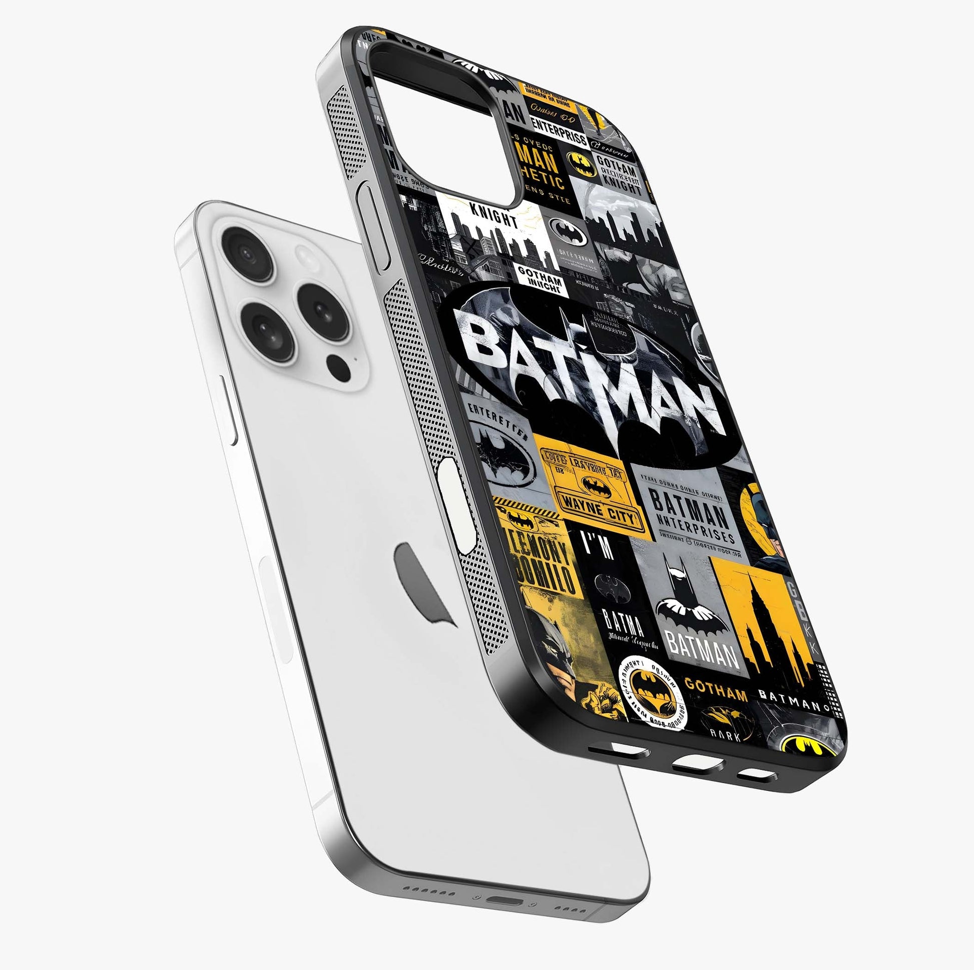 Knight Gotham Rise Glass Case laid diagonally highlighting side profile, edges and glossy glass shine.