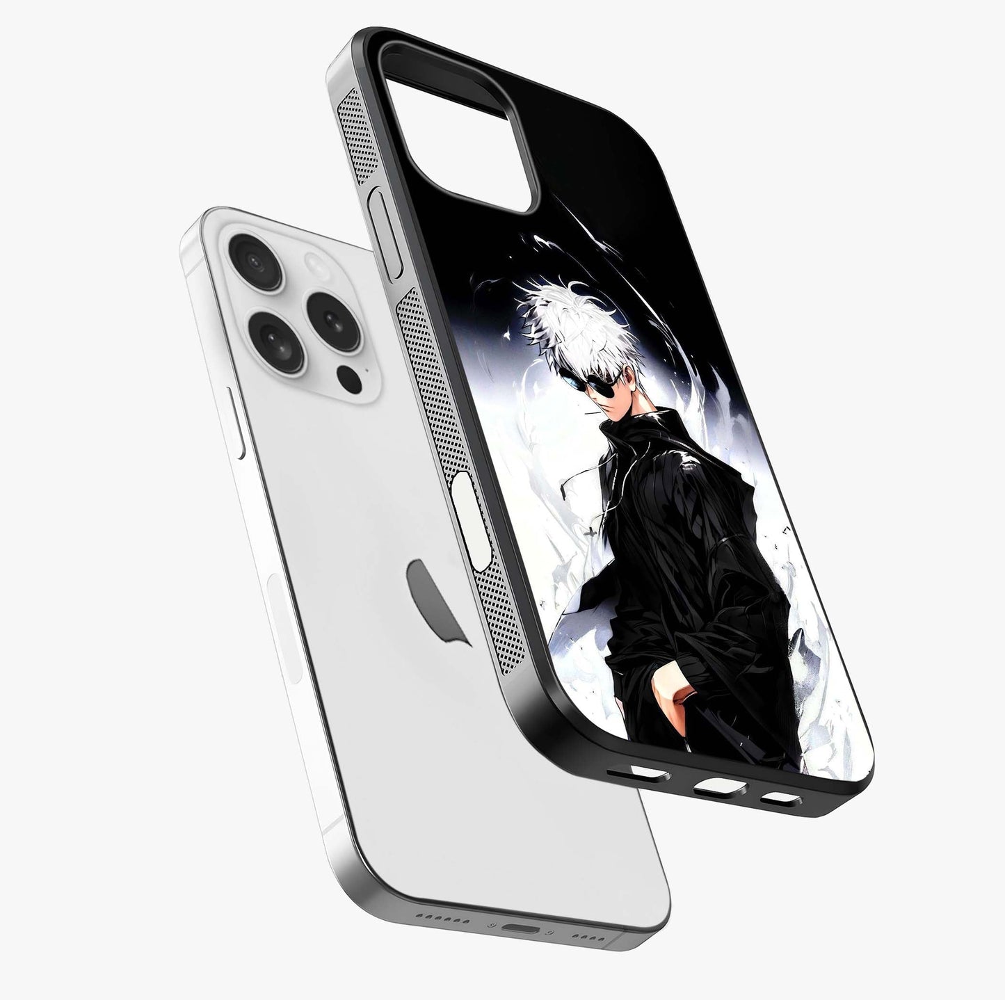 Limitless Shadow King Glass Case laid diagonally highlighting side profile, edges and glossy glass shine.