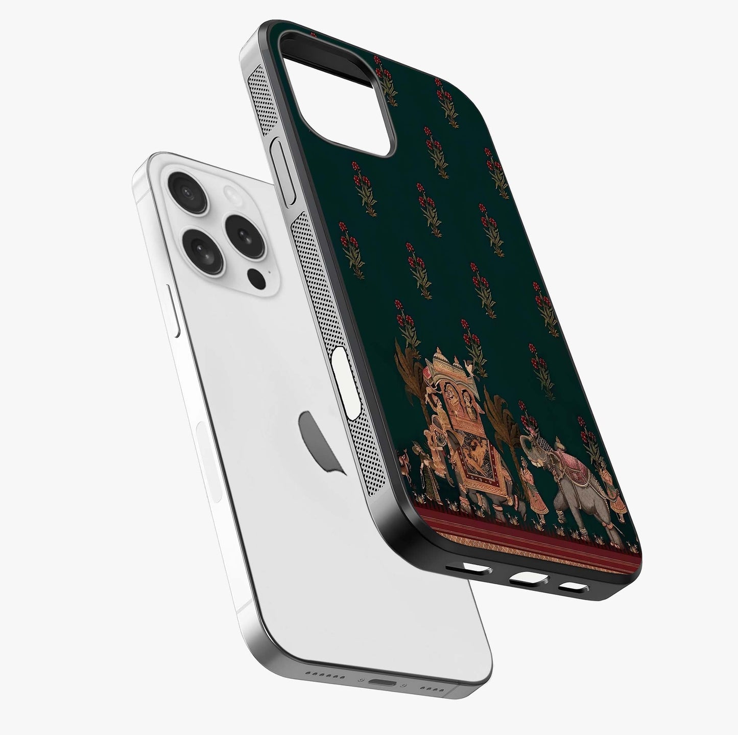 Macmerise Glass Case laid diagonally highlighting side profile, edges and glossy glass shine.