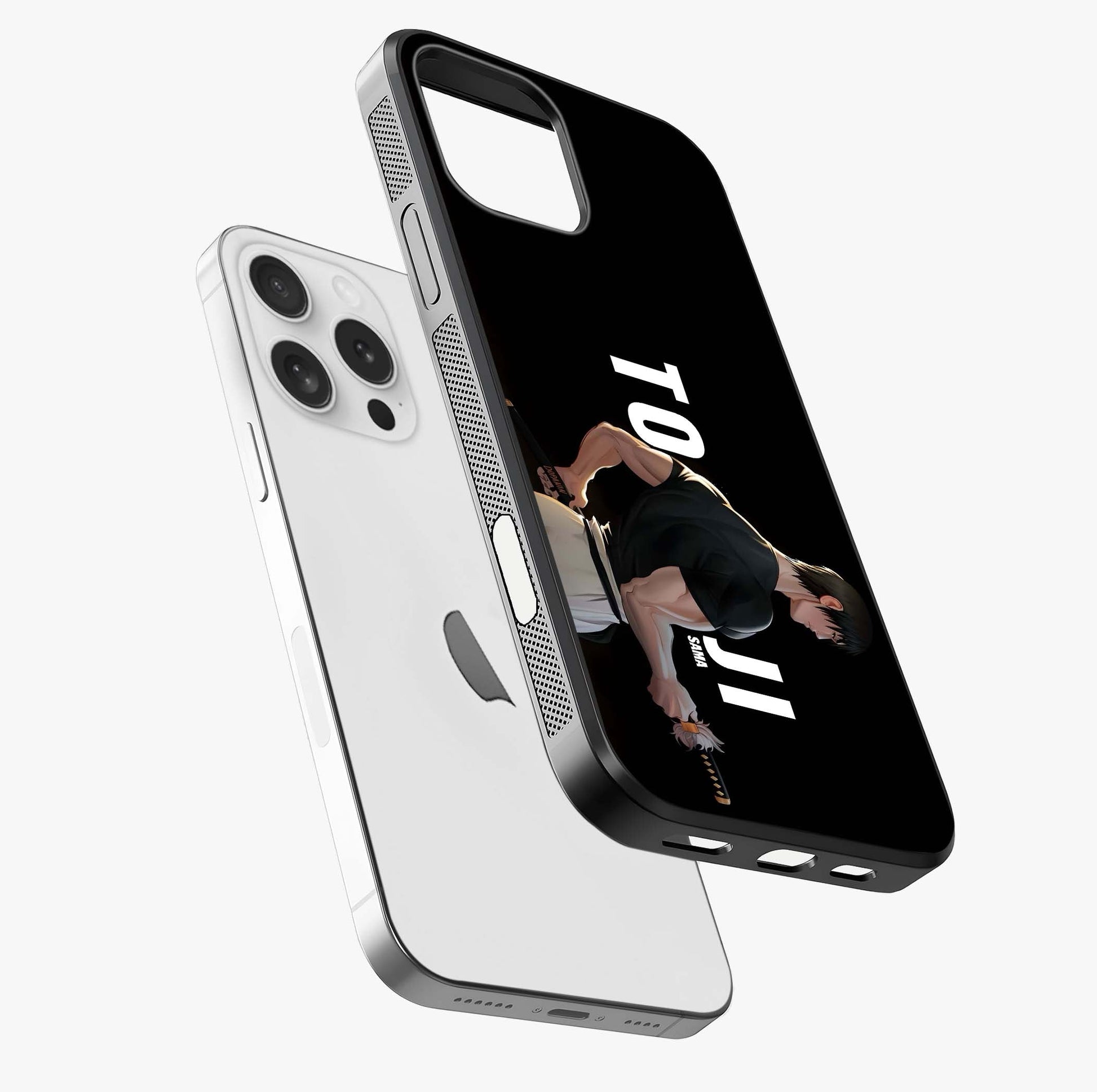 Midnight Blade Resolve Glass Case laid diagonally highlighting side profile, edges and glossy glass shine.