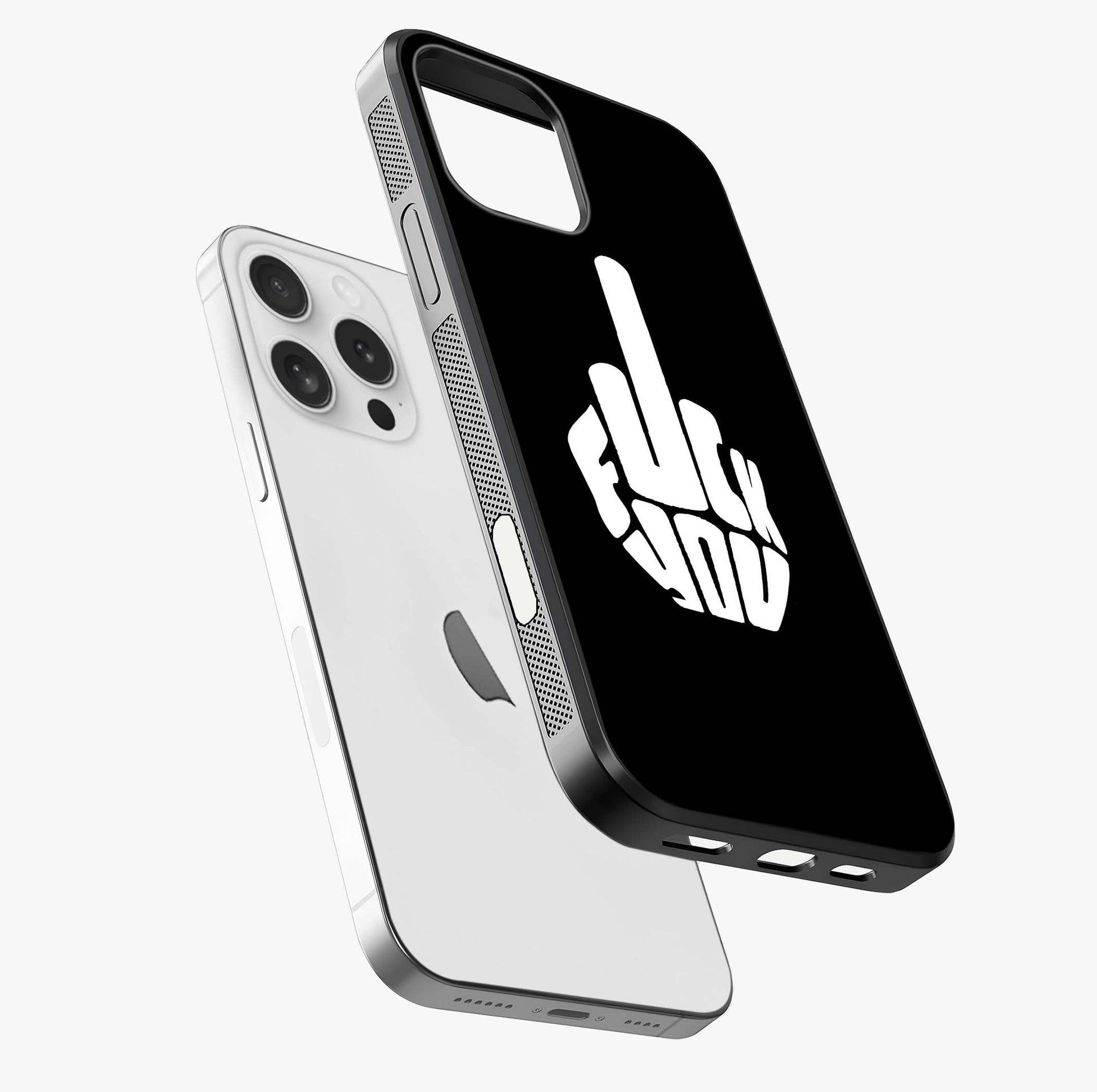 Rebel Mode On Glass Case laid diagonally highlighting side profile, edges and glossy glass shine.