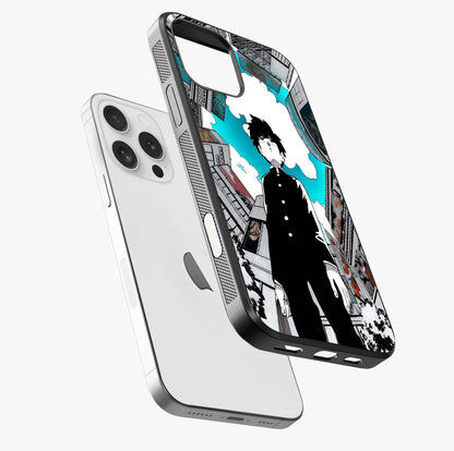 Silent Psychic Awakening Glass Case laid diagonally highlighting side profile, edges and glossy glass shine.