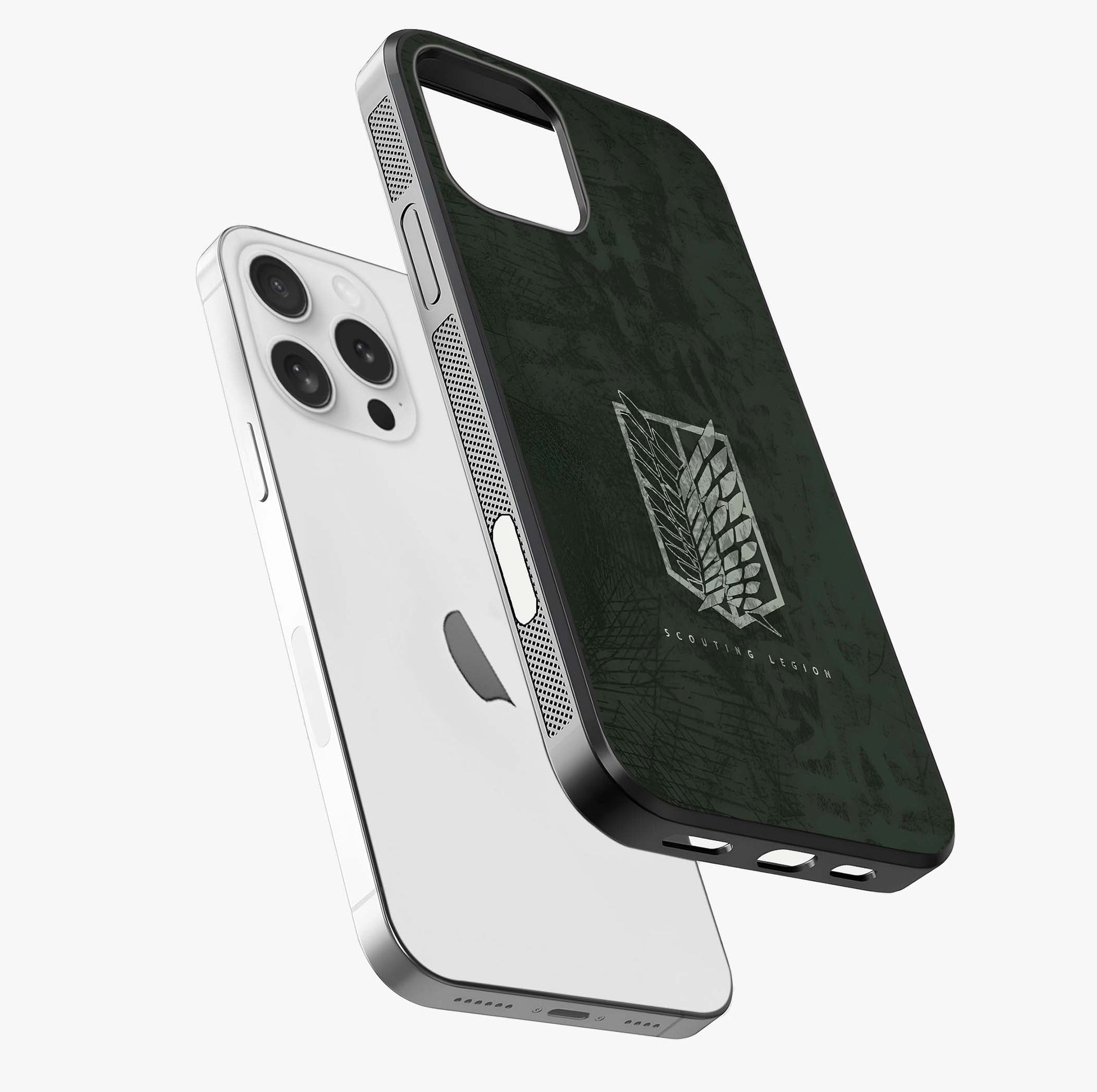 Wings Of Freedom Glass Case laid diagonally highlighting side profile, edges and glossy glass shine.