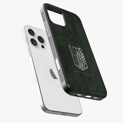 Wings Of Freedom Glass Case laid diagonally highlighting side profile, edges and glossy glass shine.
