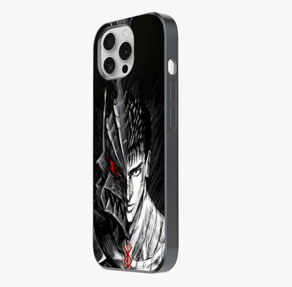 Berserker Blood Oath Glass Case photographed in natural light showing reflective finish and design depth.