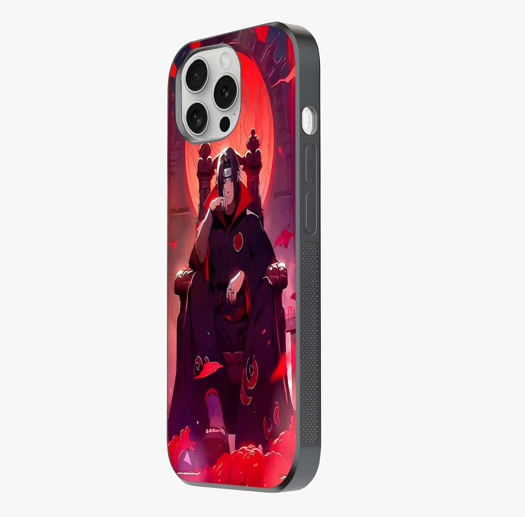 Blood Moon Sovereign Glass Case photographed in natural light showing reflective finish and design depth.