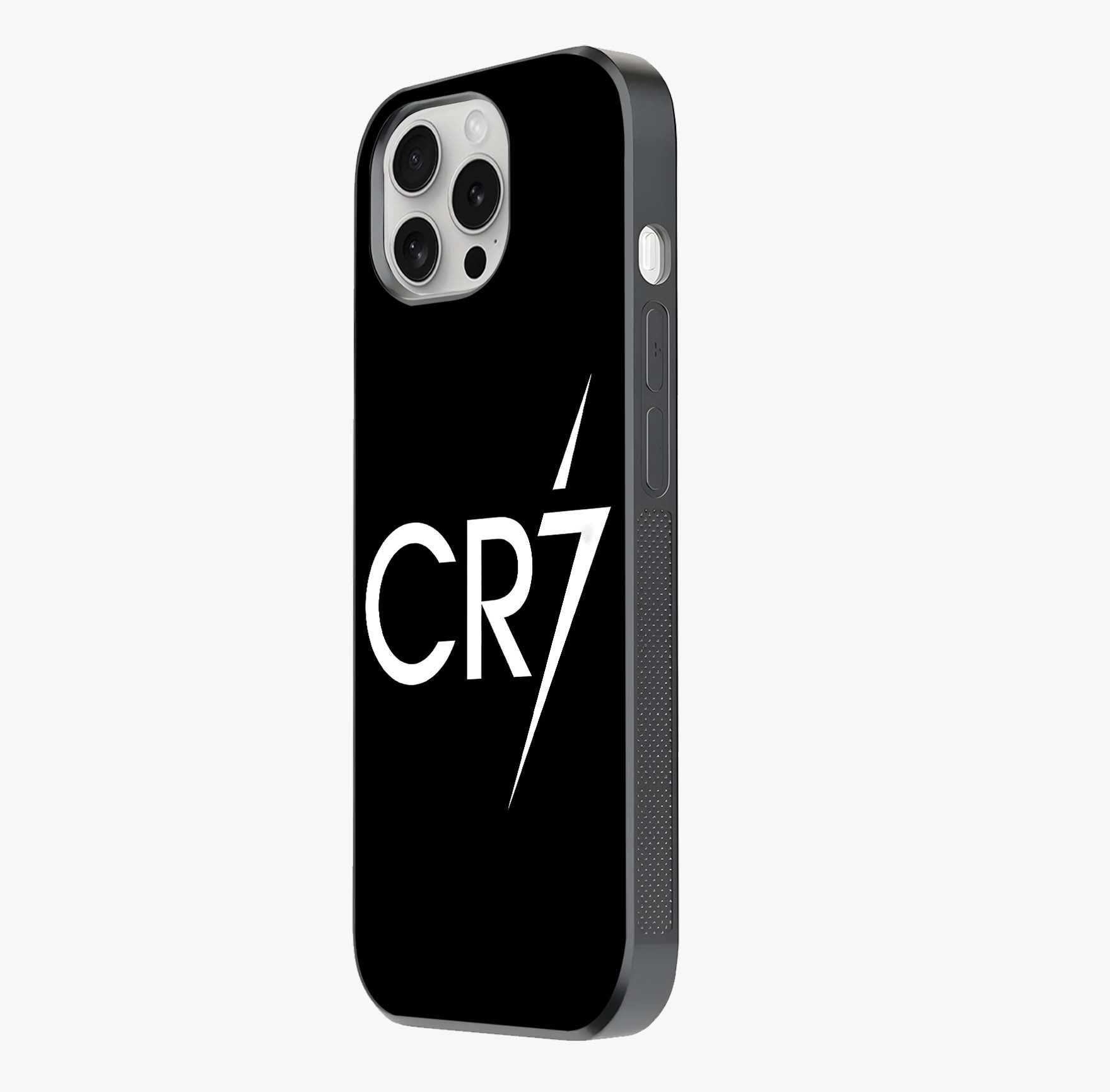 Cr7 Elite Strike Glass Case photographed in natural light showing reflective finish and design depth.