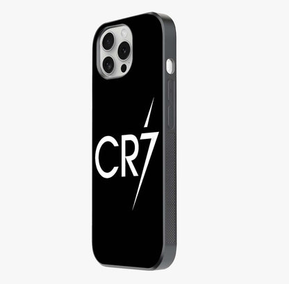 Cr7 Elite Strike Glass Case photographed in natural light showing reflective finish and design depth.