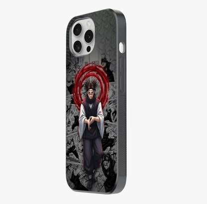 Cursed Ritual Ascension Glass Case photographed in natural light showing reflective finish and design depth.