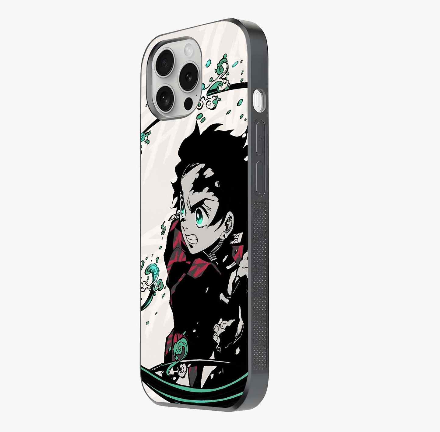 Demon Slayer Glass Case photographed in natural light showing reflective finish and design depth.