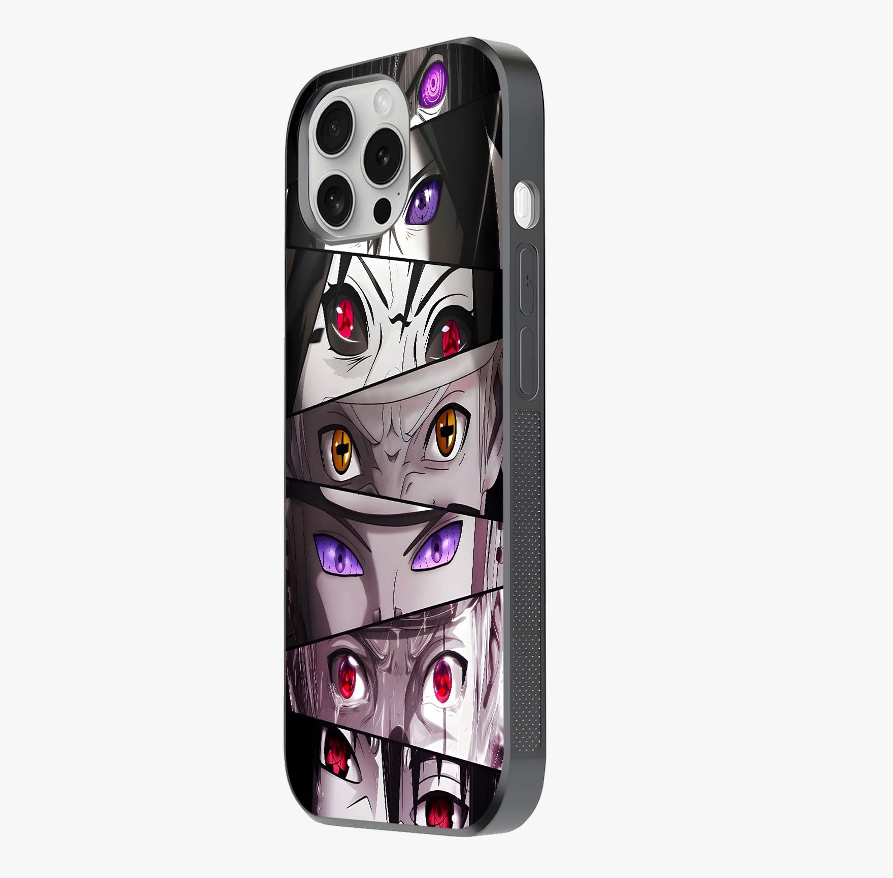 Eyes Of Destiny Glass Case photographed in natural light showing reflective finish and design depth.