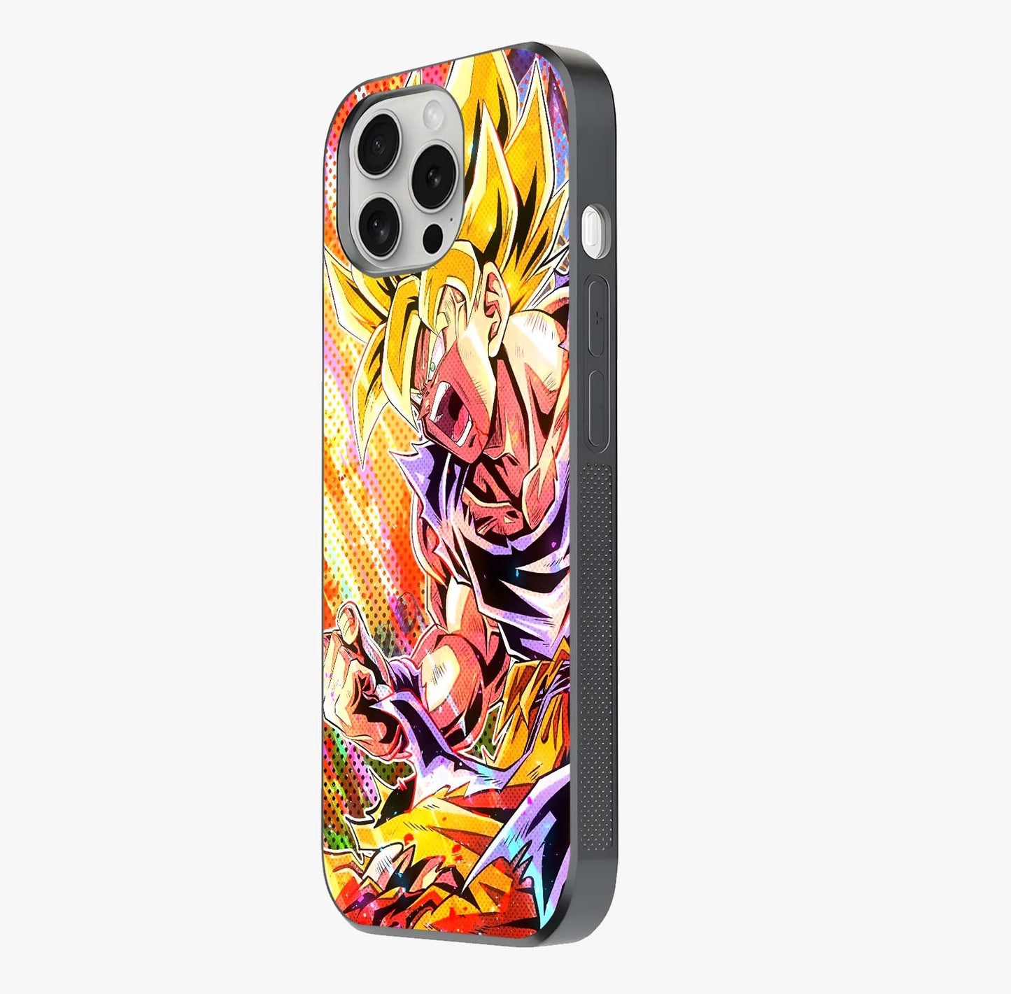Firing Goku Glass Case photographed in natural light showing reflective finish and design depth.