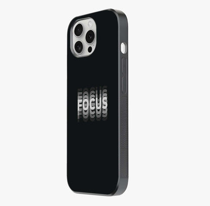 Focus Mode On Glass Case photographed in natural light showing reflective finish and design depth.