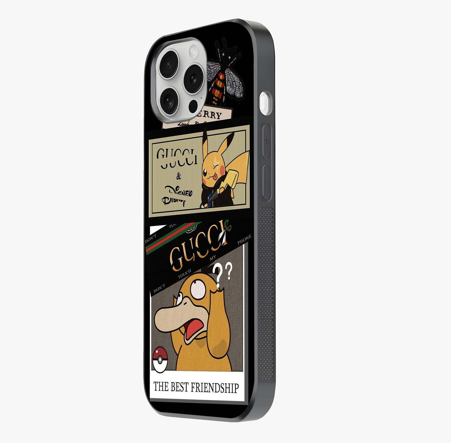 Gucci Play Mashup Glass Case photographed in natural light showing reflective finish and design depth.