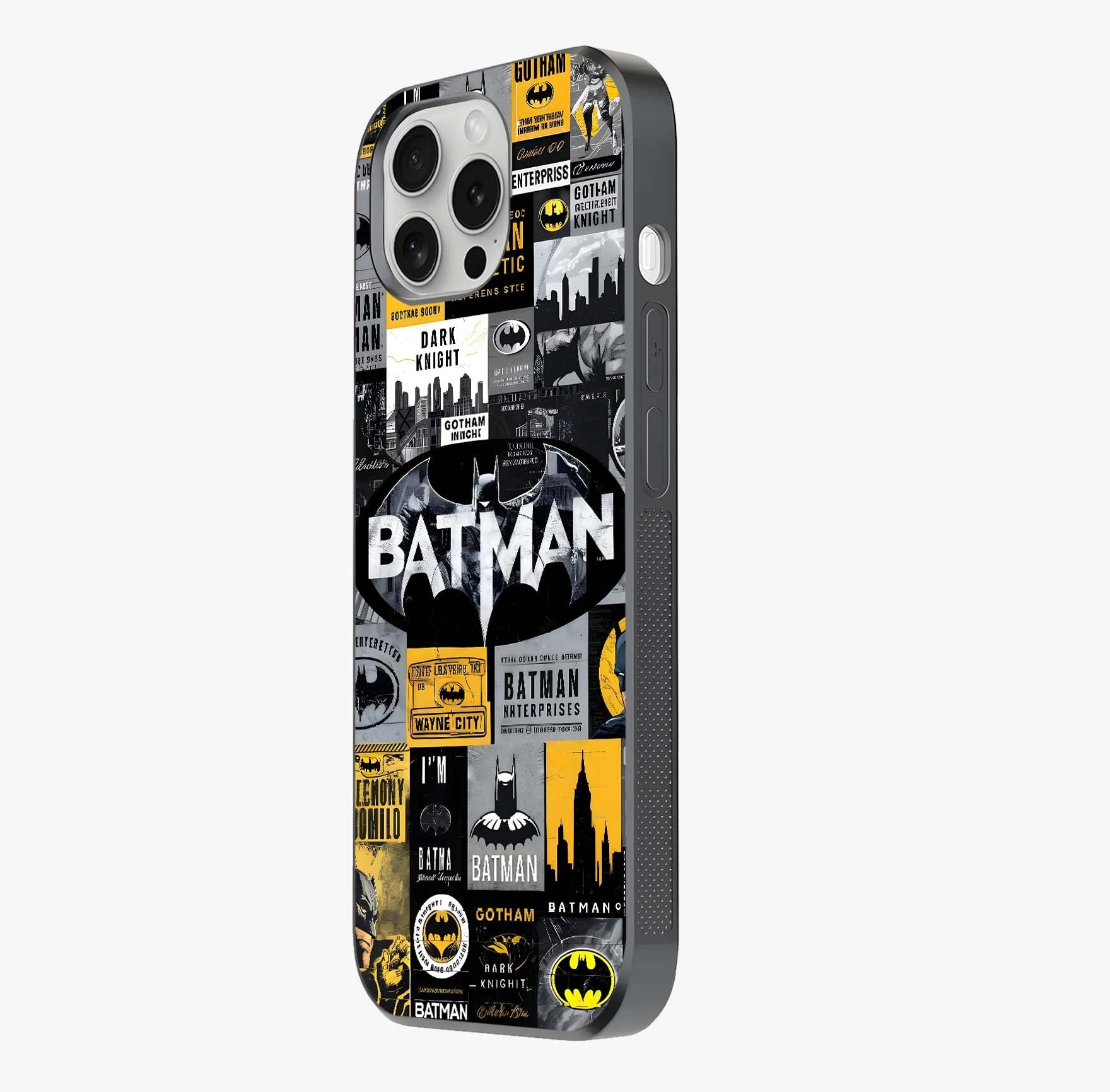 Knight Gotham Rise Glass Case photographed in natural light showing reflective finish and design depth.