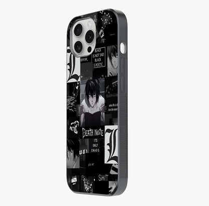 Midnight Chaos Mind Glass Case photographed in natural light showing reflective finish and design depth.