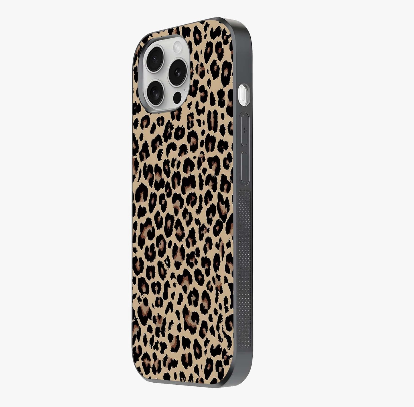 Savage Chic Pattern Glass Case photographed in natural light showing reflective finish and design depth.