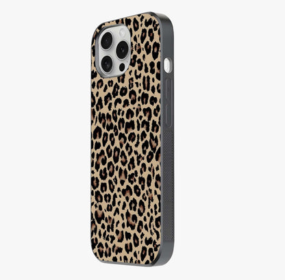 Savage Chic Pattern Glass Case photographed in natural light showing reflective finish and design depth.