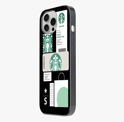 Starbucks Mocha Glass Case photographed in natural light showing reflective finish and design depth.