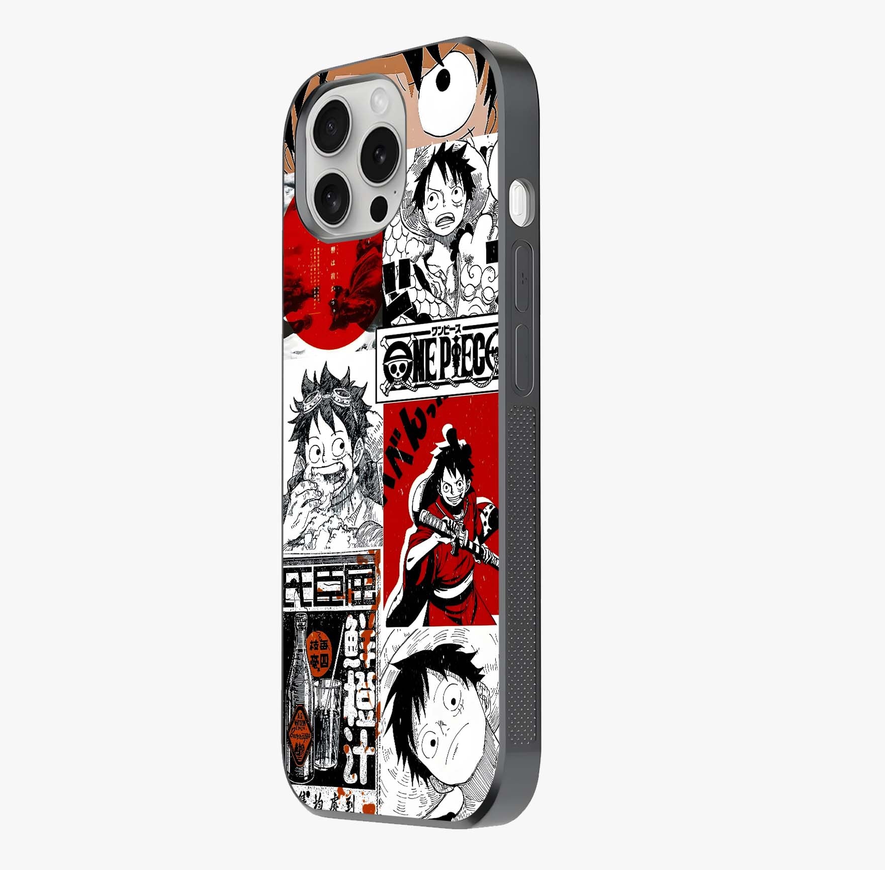 Strawhat Chaos Panels Glass Case photographed in natural light showing reflective finish and design depth.