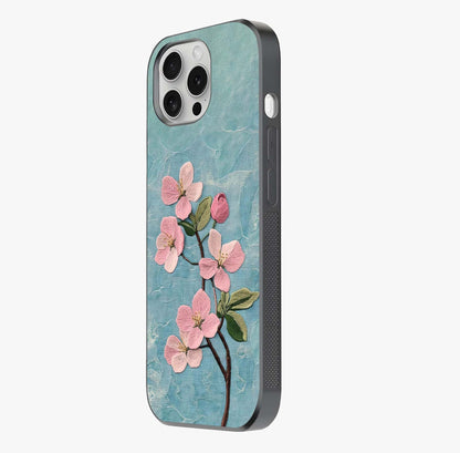 Threaded Blossom Breeze Glass Case photographed in natural light showing reflective finish and design depth.