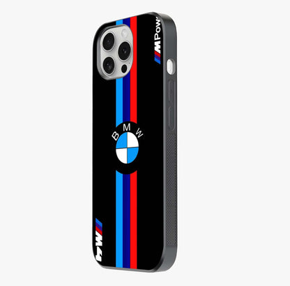 Turbo Bmw Beast Glass Case photographed in natural light showing reflective finish and design depth.