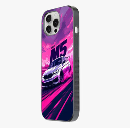 Velocity Drift Pulse Glass Case photographed in natural light showing reflective finish and design depth.