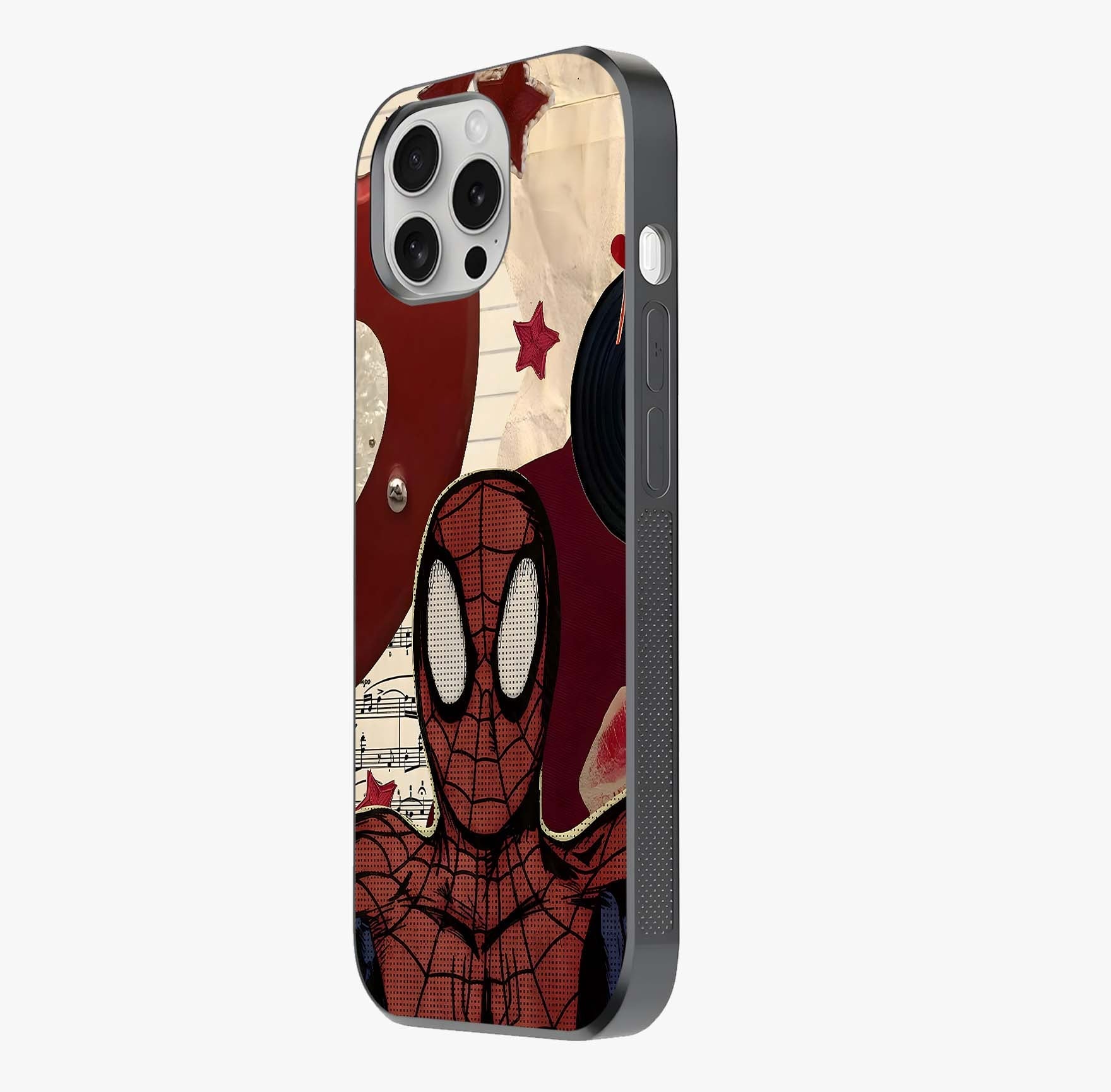 Web Warrior Vibes Glass Case photographed in natural light showing reflective finish and design depth.