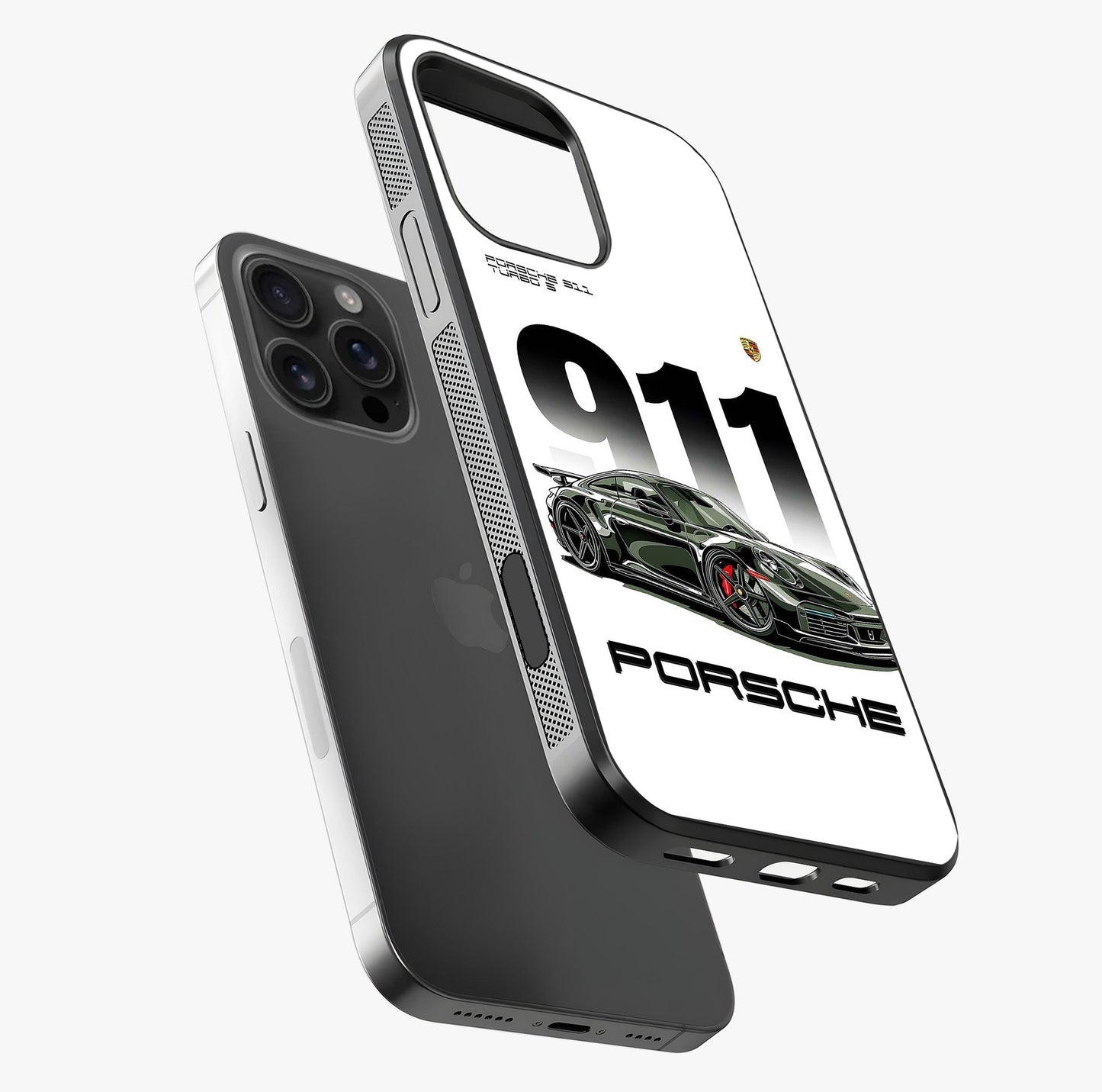 911 Turbo Dominance Glass Case laid diagonally highlighting side profile, edges and glossy glass shine.