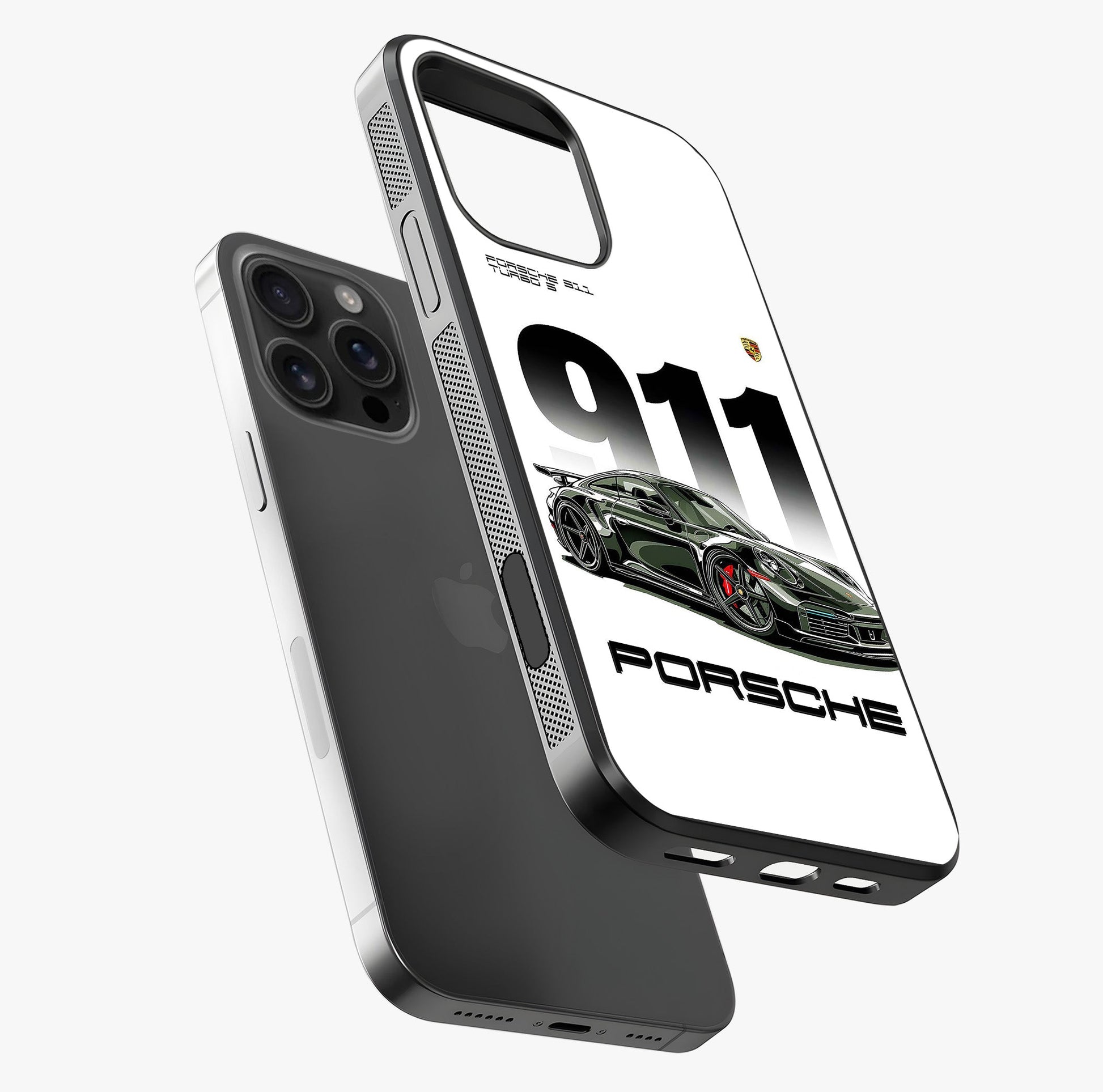 911 Turbo Dominance Glass Case laid diagonally highlighting side profile, edges and glossy glass shine.