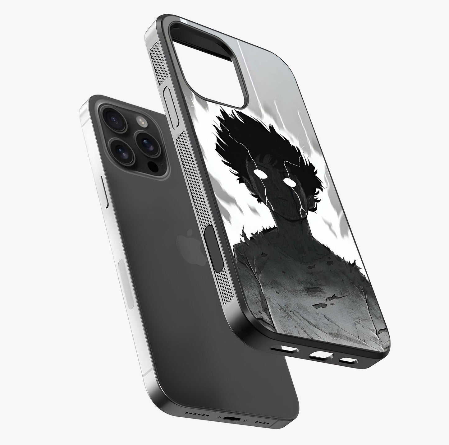 Awakened Inner Rage Glass Case laid diagonally highlighting side profile, edges and glossy glass shine.