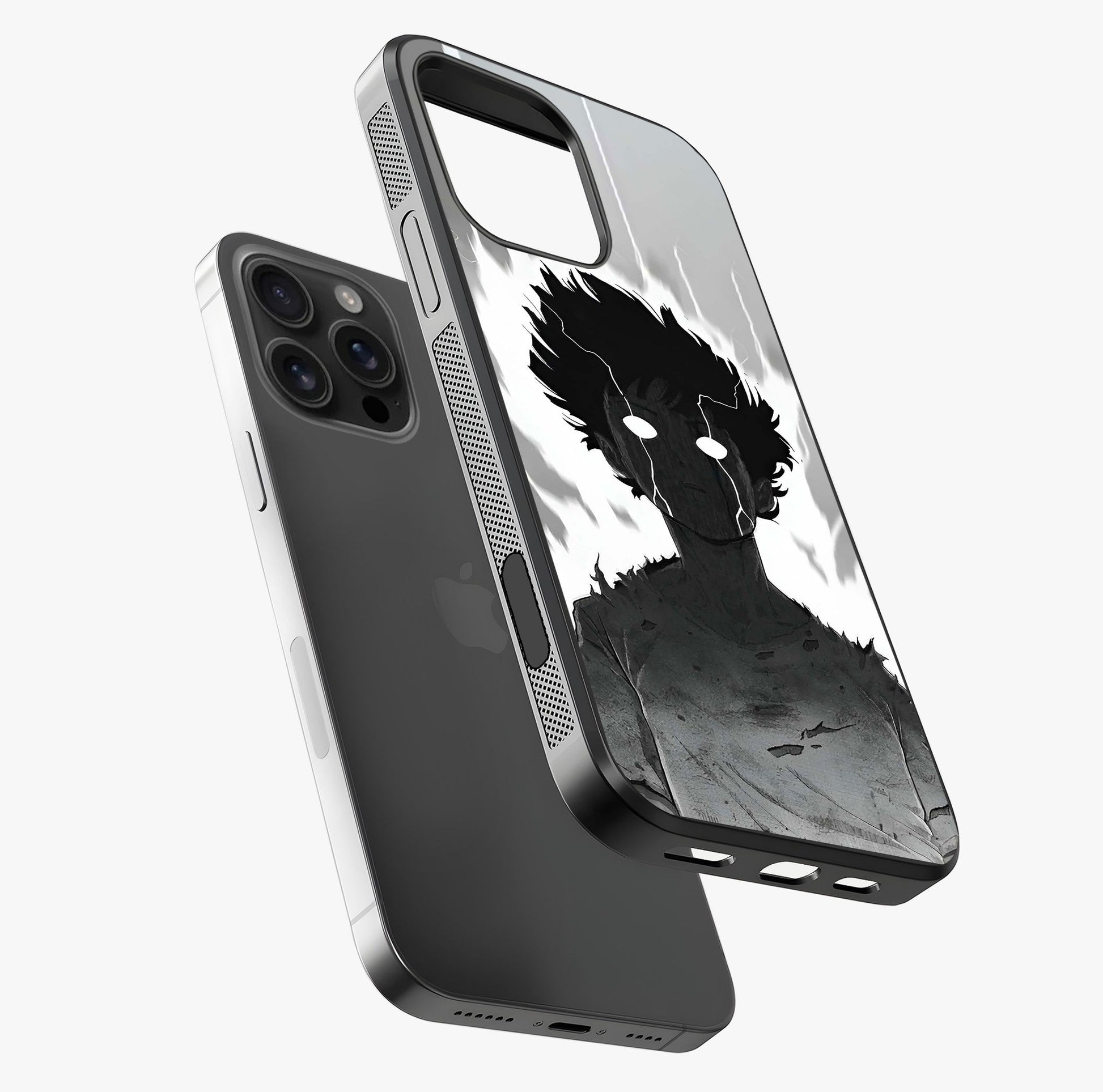 Awakened Inner Rage Glass Case laid diagonally highlighting side profile, edges and glossy glass shine.
