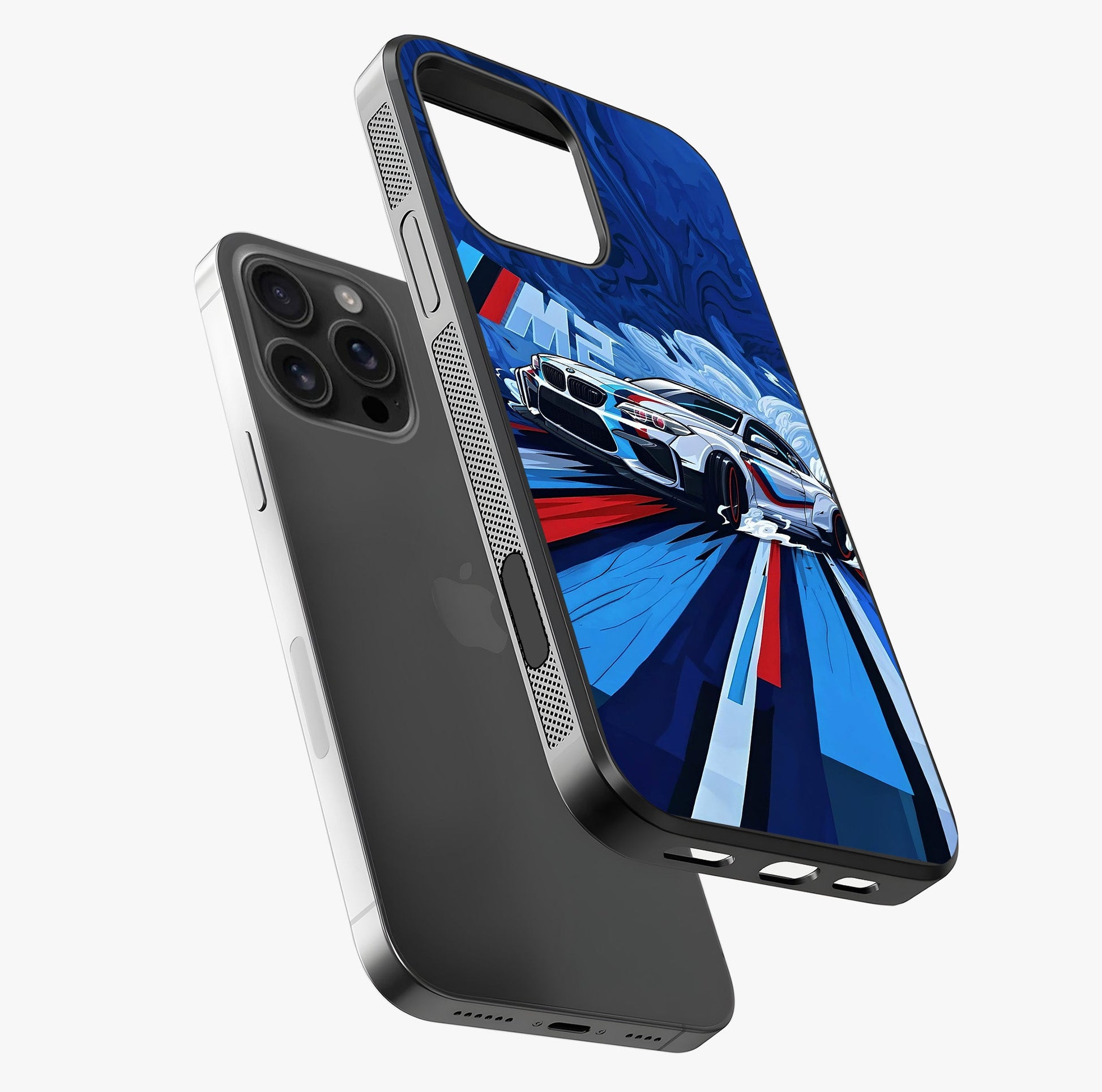 Drift Power Rush Glass Case laid diagonally highlighting side profile, edges and glossy glass shine.