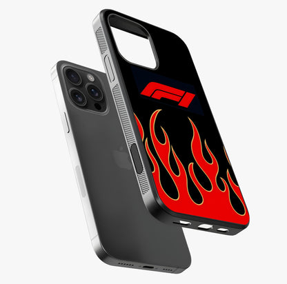Fire F11 Glass Case laid diagonally highlighting side profile, edges and glossy glass shine.