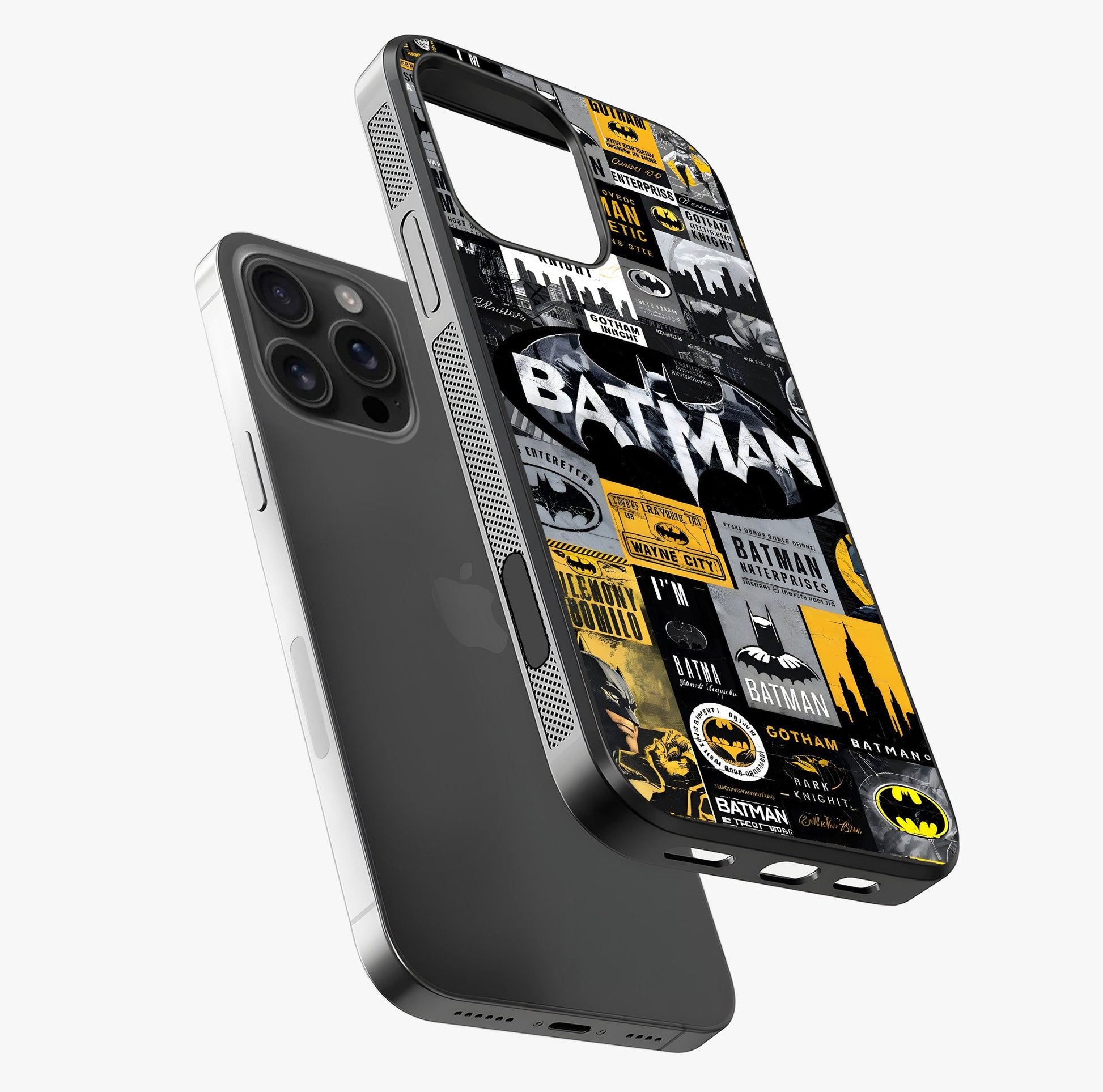 Knight Gotham Rise Glass Case laid diagonally highlighting side profile, edges and glossy glass shine.
