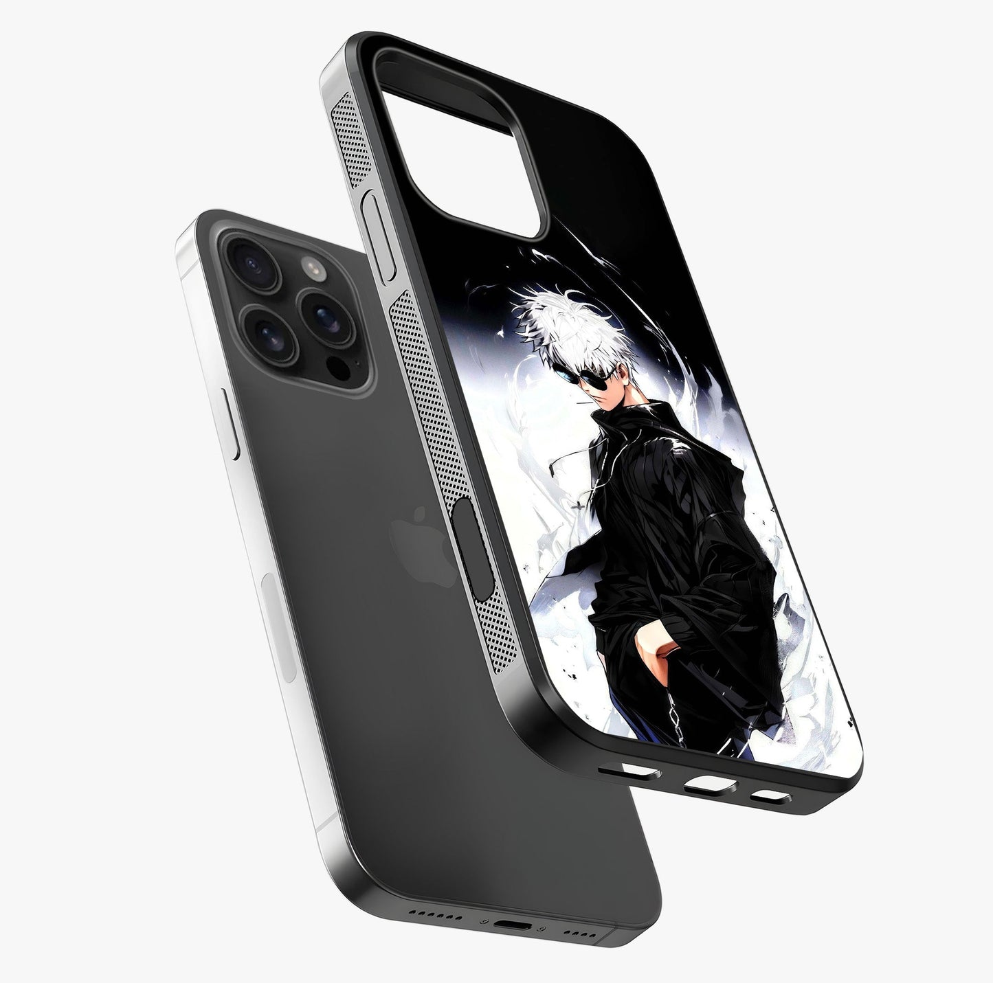 Limitless Shadow King Glass Case laid diagonally highlighting side profile, edges and glossy glass shine.