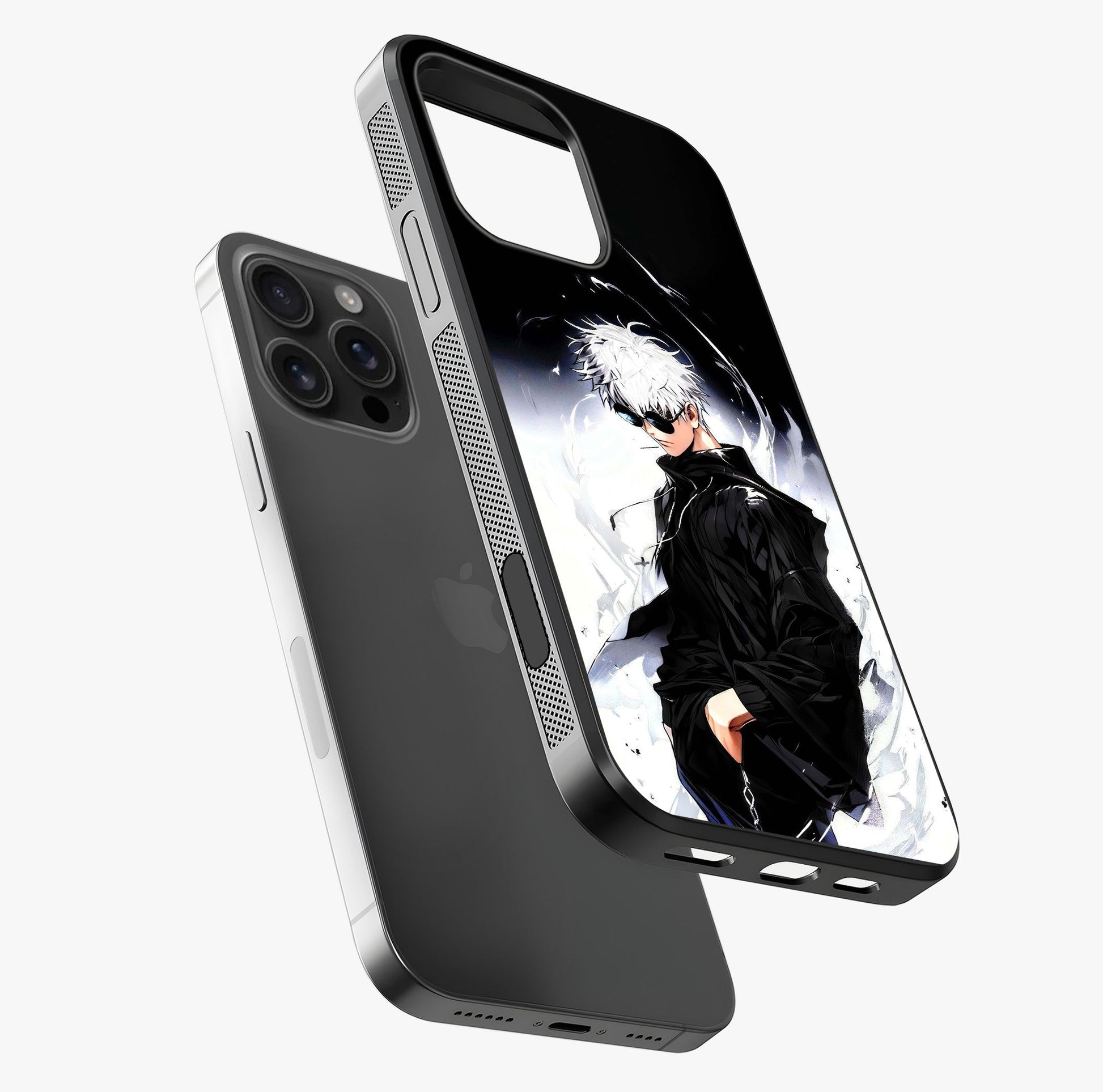 Limitless Shadow King Glass Case laid diagonally highlighting side profile, edges and glossy glass shine.
