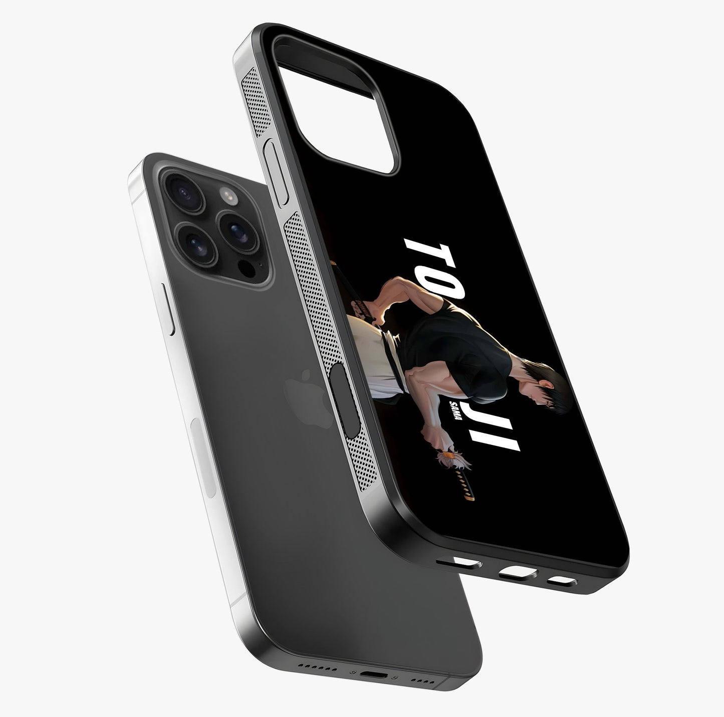 Midnight Blade Resolve Glass Case laid diagonally highlighting side profile, edges and glossy glass shine.
