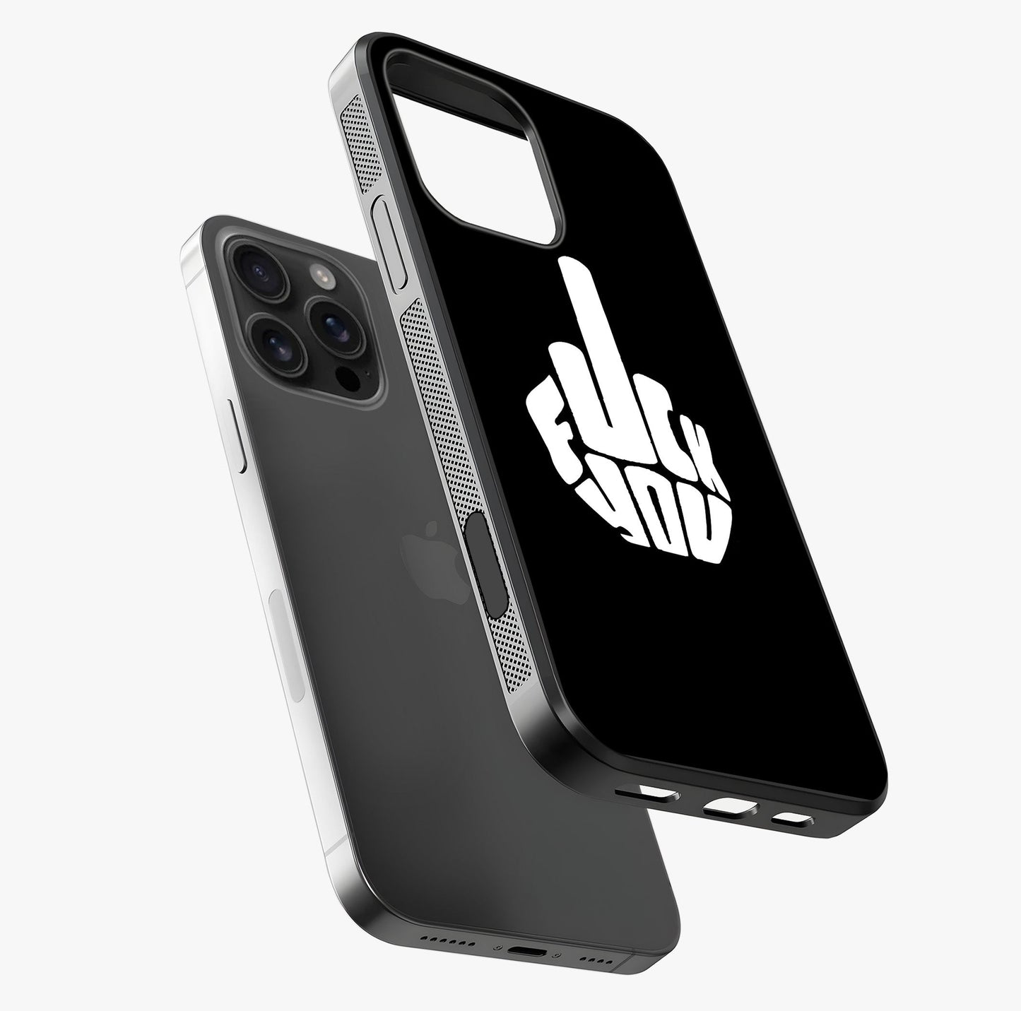 Rebel Mode On Glass Case laid diagonally highlighting side profile, edges and glossy glass shine.