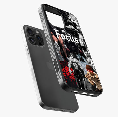 Relentless Power Focus Glass Case laid diagonally highlighting side profile, edges and glossy glass shine.