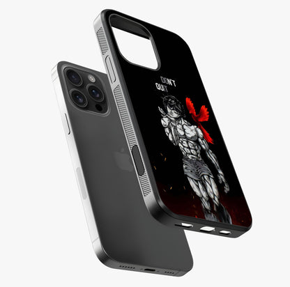 Rise Beyond Limits Glass Case laid diagonally highlighting side profile, edges and glossy glass shine.