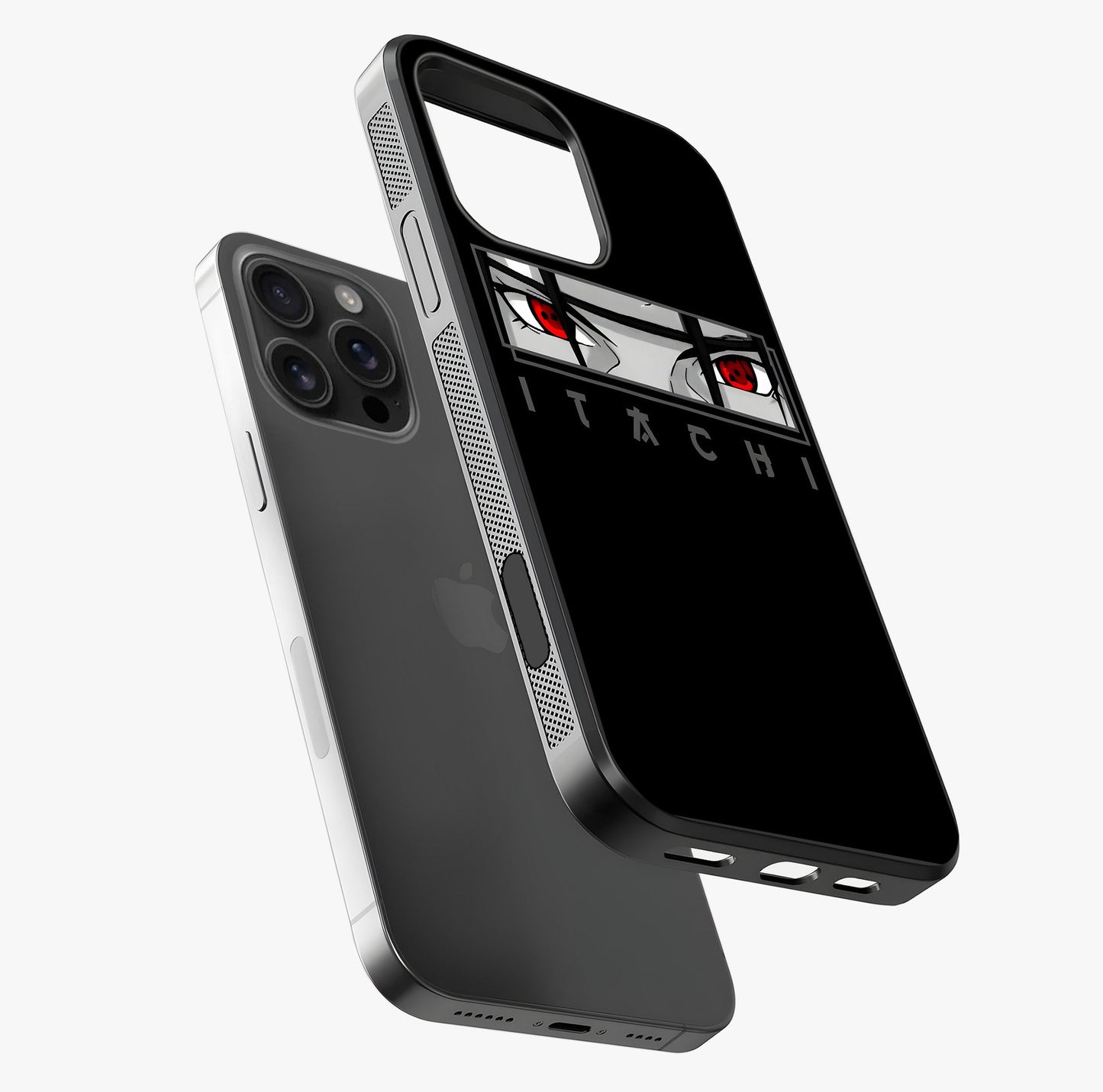 Scarlet Gaze Dominance Glass Case laid diagonally highlighting side profile, edges and glossy glass shine.