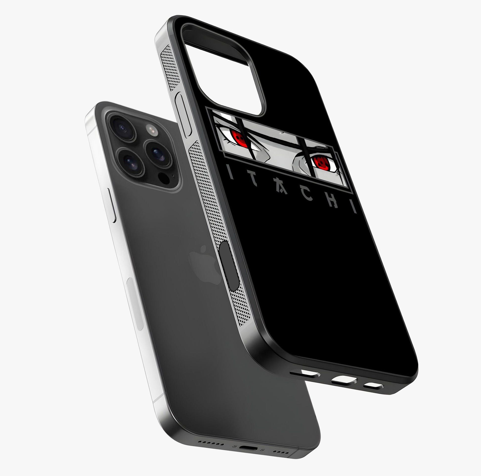 Scarlet Gaze Dominance Glass Case laid diagonally highlighting side profile, edges and glossy glass shine.